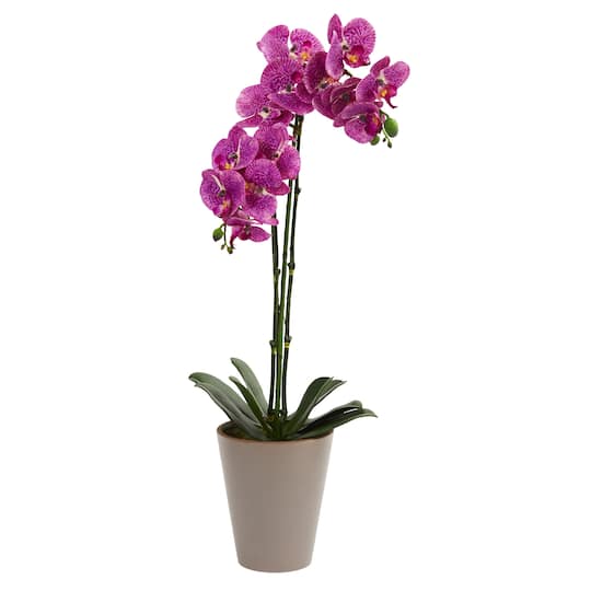 24&#x201D; Potted Speckled Phalaenopsis Orchid Artificial Arrangement